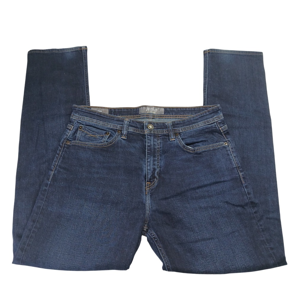 Revtown‎ Sharp Decade Denim Mens Jeans Dark Wash Blue Slim Fit 33x32